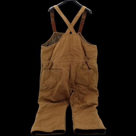 Walls Insulated Bibs Mens 2XL Short Brown Winter Overalls Hunting Outdoors - Picture 5 of 14